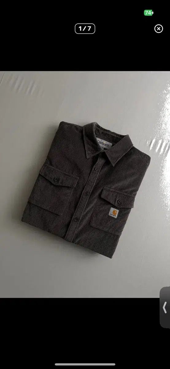 Carhartt カーハート コーデュロイ リメイク ディープグレー シャツジャケット