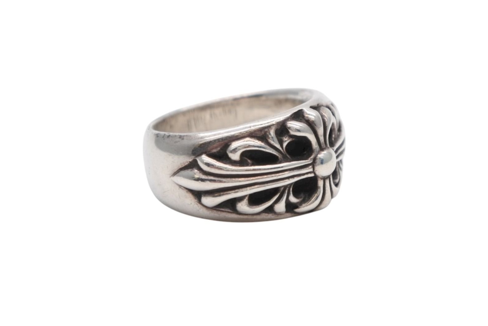 CHROME HEARTS クロムハーツ FLRL CRS フローラルクロス リング 指輪 重量約19.8g サイズ21号 1992 sterling刻印 4b008930