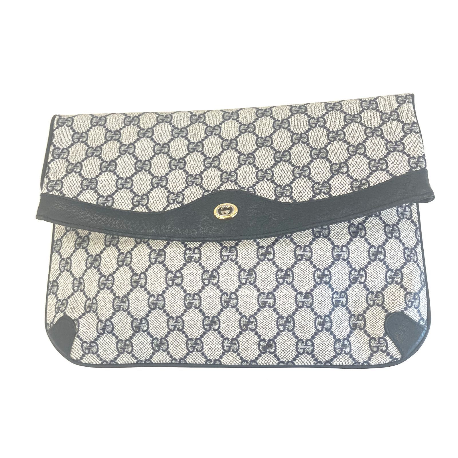 GUCCI グッチ GG柄 ネイビー クラッチバッグ A3205