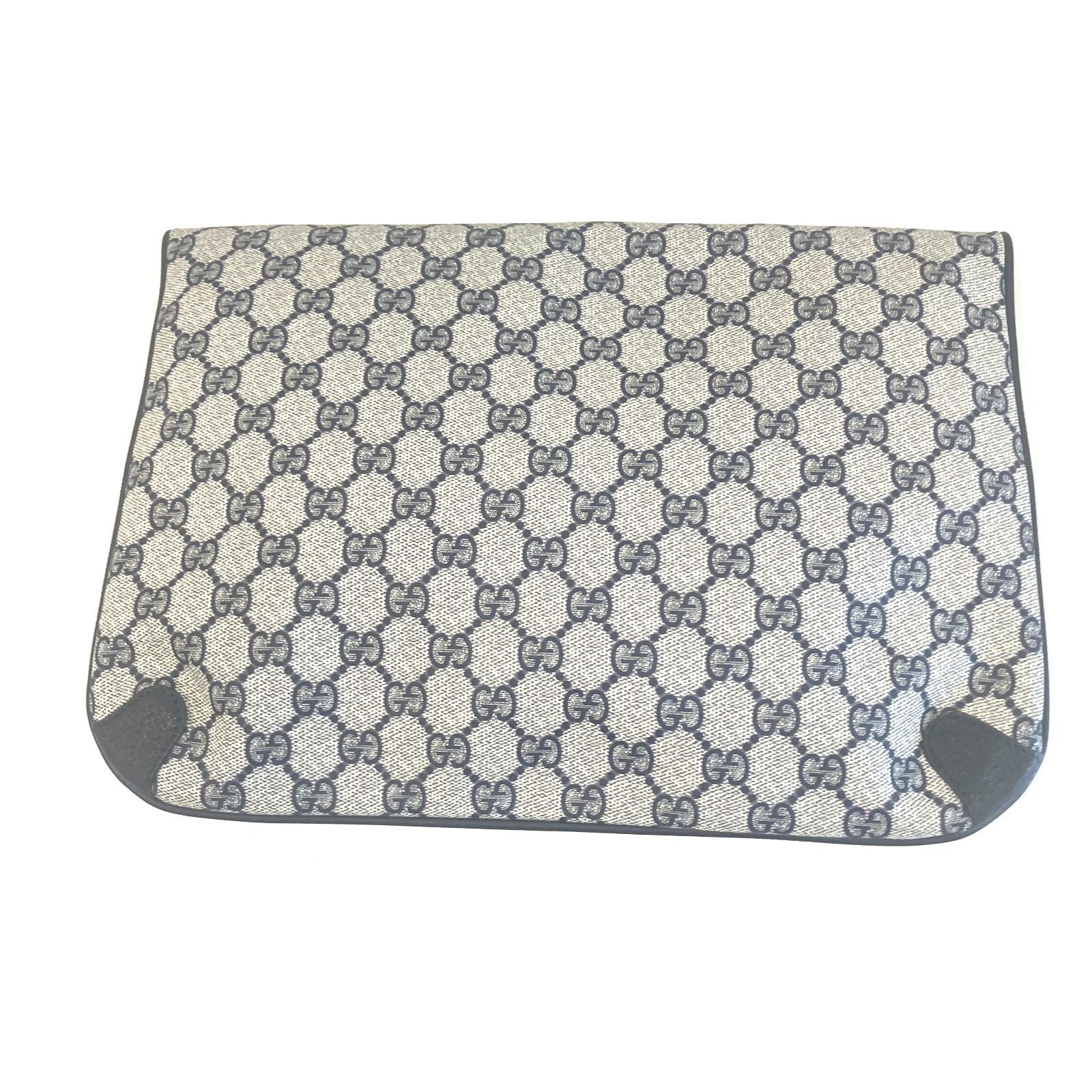 GUCCI グッチ GG柄 ネイビー クラッチバッグ A3205 DECORATOM_COM_BR