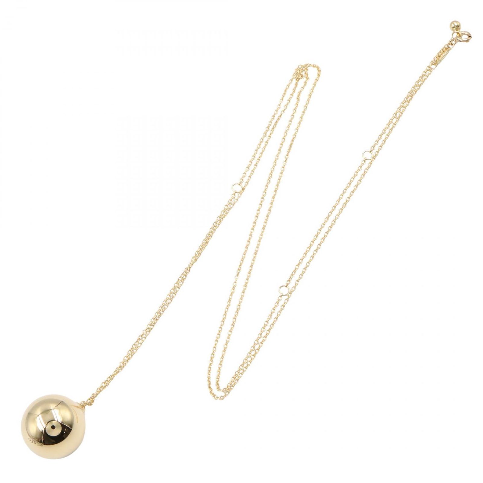 ティファニー TIFFANY＆CO ネックレス ハードウェアボール ネックレス 首回50～81.5㎝ K18 イエローゴールド ハードウェアボール ネックレス レディース Used A