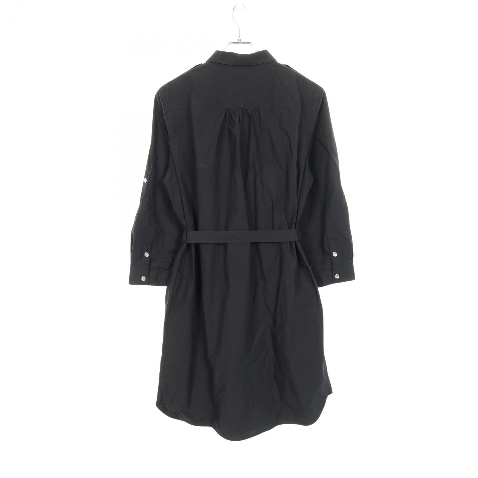 バーバリー BURBERRY ワンピース KELSY 8052933 ブラック コットン シャツワンピース レディース Used B