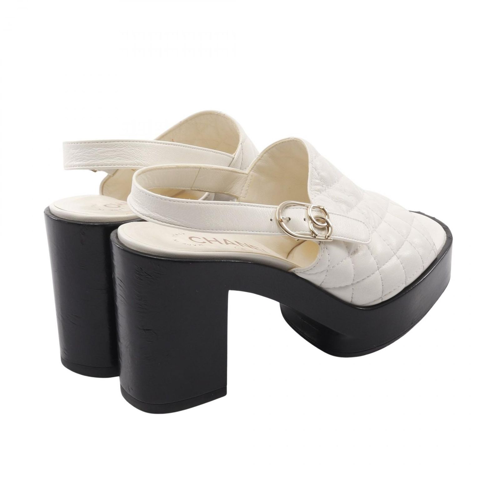 シャネル CHANEL サンダル マトラッセ ココマーク G 45567 レザー ヒールサンダル レディース B