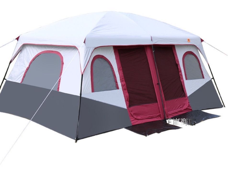 2ルームに1リビング 広々大型テントで 暴雨も強風もしっかりガード 過酷な天候も対応する本格キャンプ装備