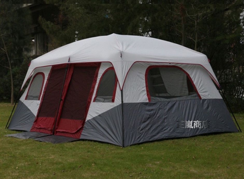 2ルームに1リビング 広々大型テントで 暴雨も強風もしっかりガード 過酷な天候も対応する本格キャンプ装備