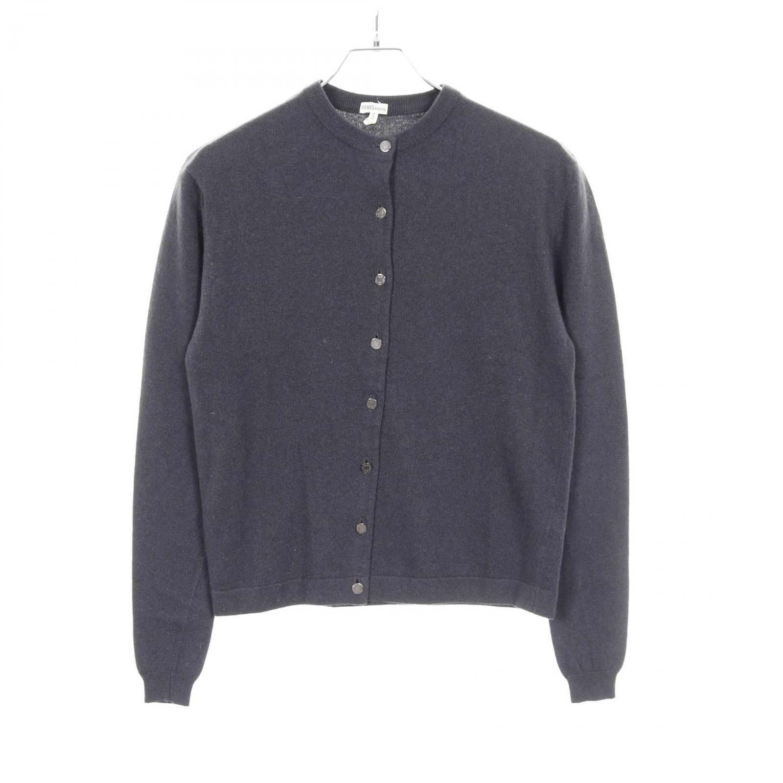 エルメス HERMES カーディガン セリエボタン グレー カシミヤ カーディガン レディース Used B