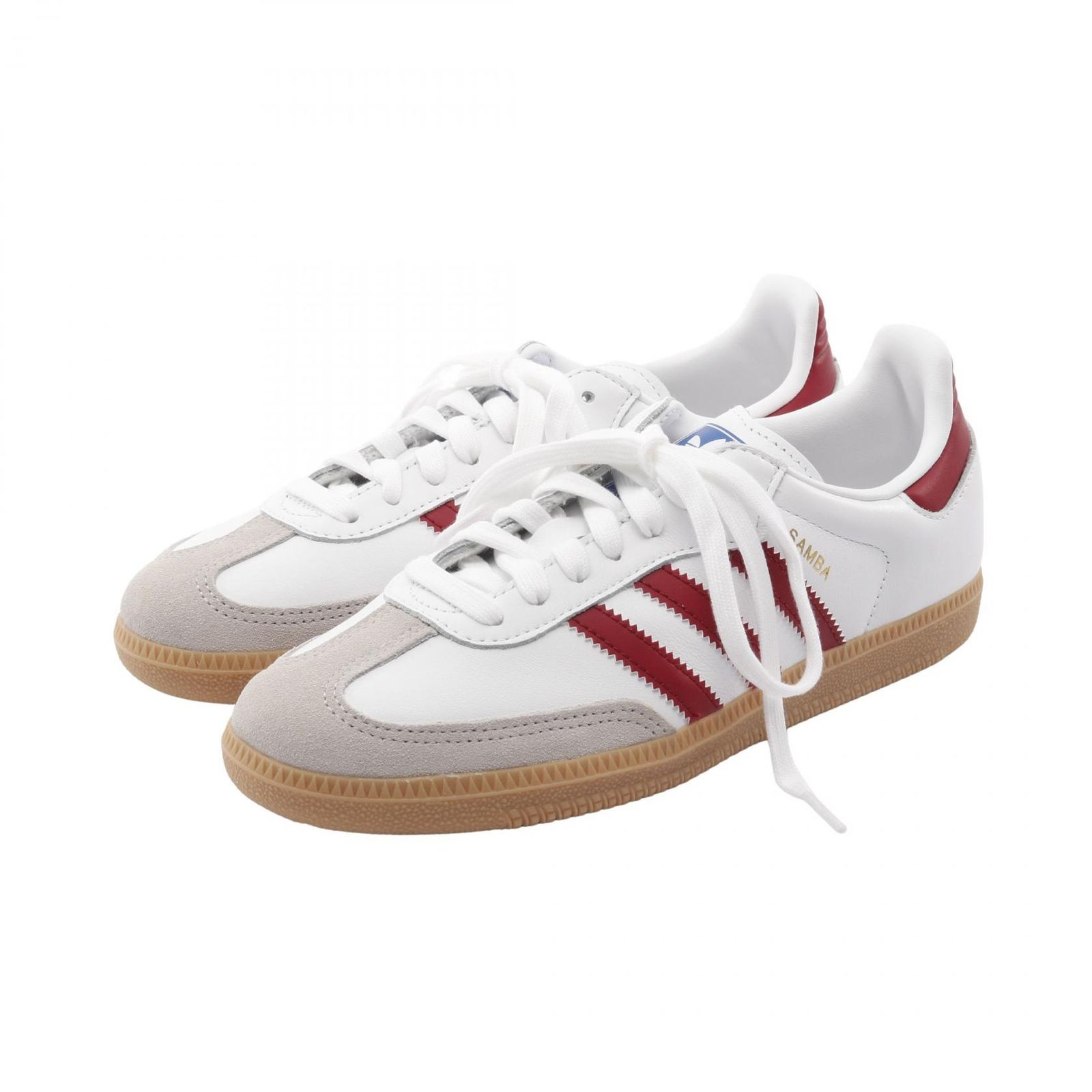 アディダス adidas スニーカー SAMBA OG サンバ IF3813 ホワイト レザー スウェード スニーカー ホワイト レッド IF3813 レディース