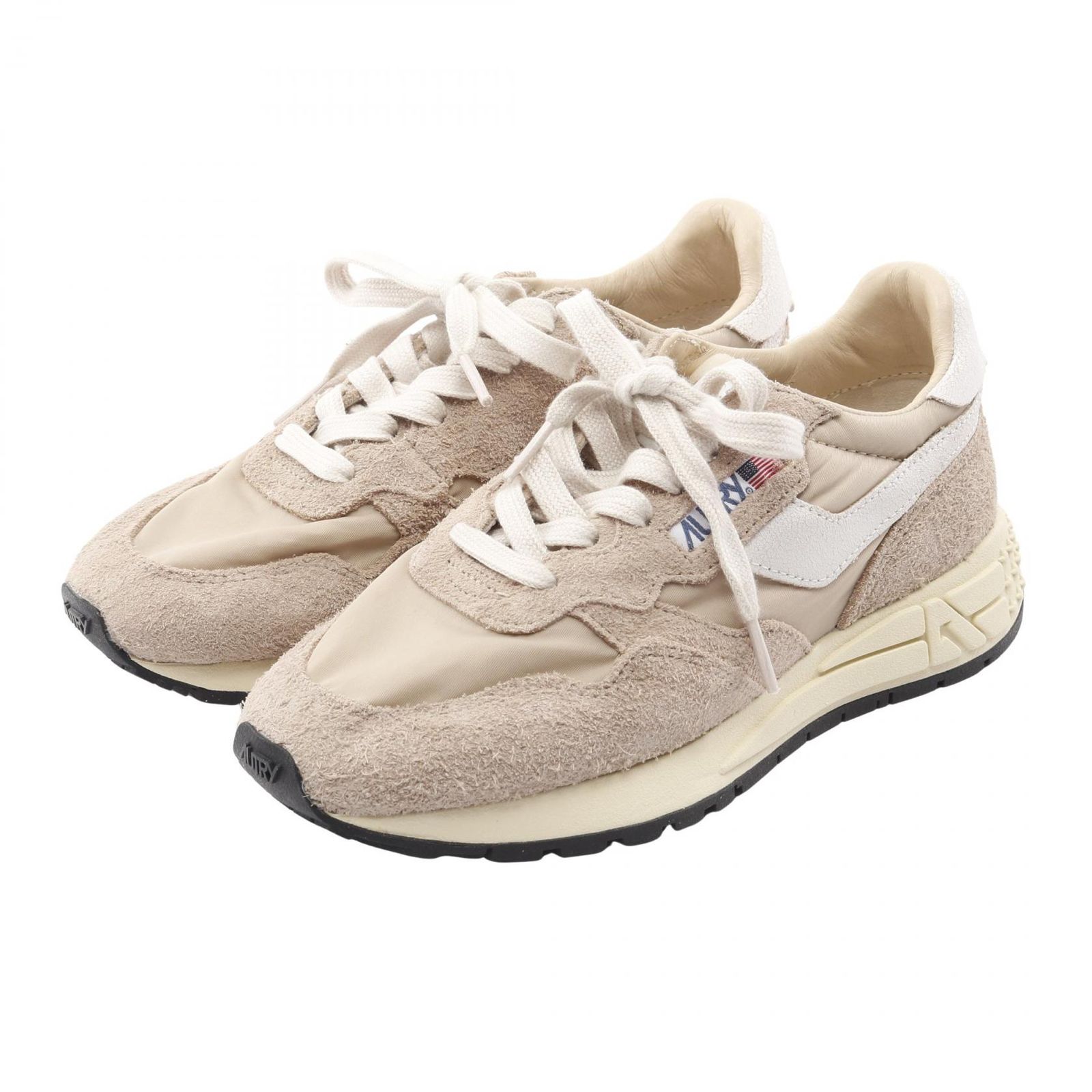 オートリー AUTRY スニーカー REELWIND ベージュ スウェード ナイロン REELWIND スニーカー ベージュ レディース Used A