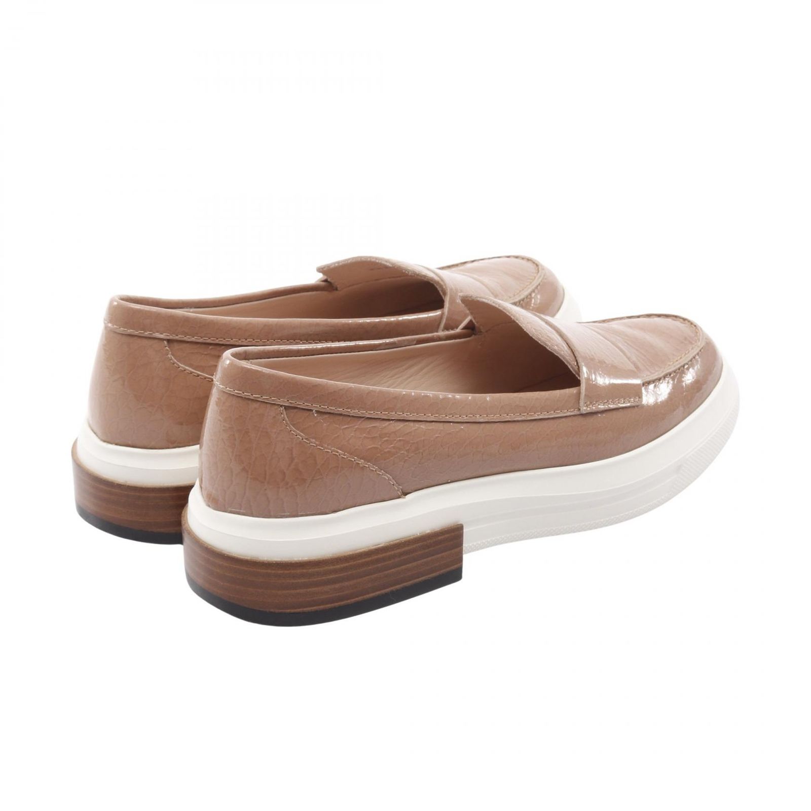 トッズ TOD S ローファー ピンクベージュ パテントレザー カジュアルシューズ エナメルレザー レディース A