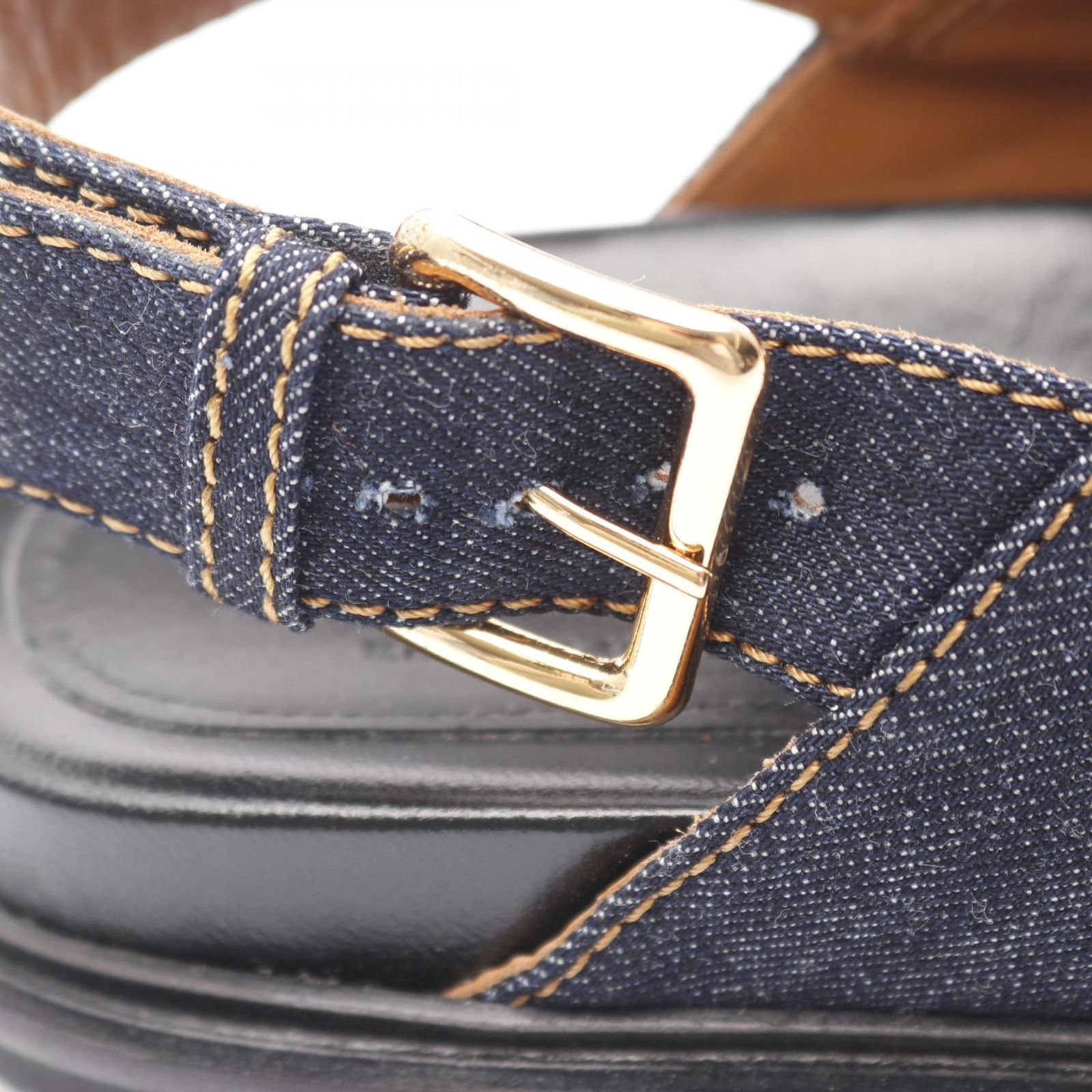  マルニ MARNI サンダル フスベット インディゴブルー デニム レザー レディース A サンダル サンダル ミュール