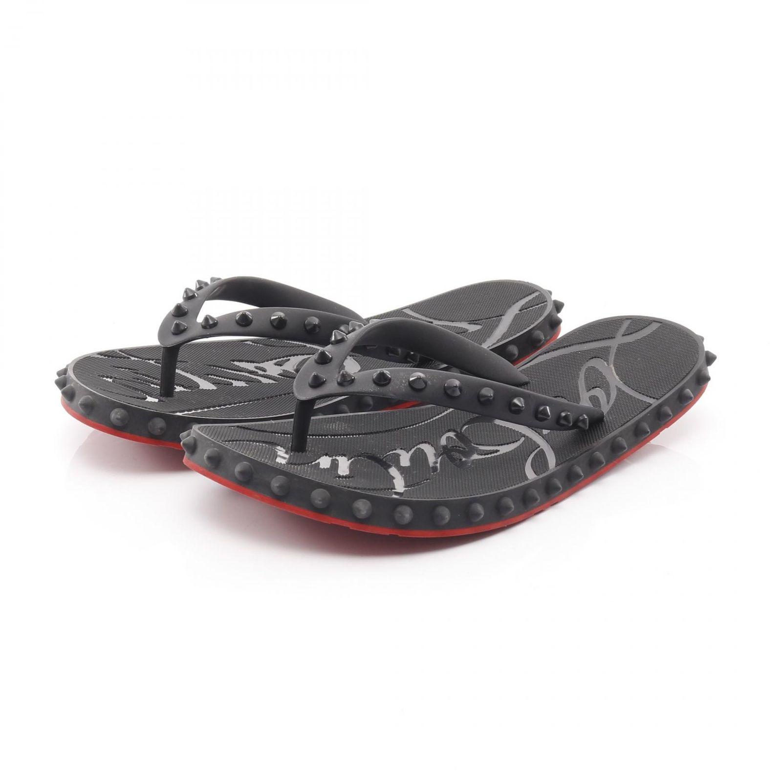 クリスチャンルブタン Christian Louboutin サンダル Loubi Flip ブラック その他 ラバー レディース B