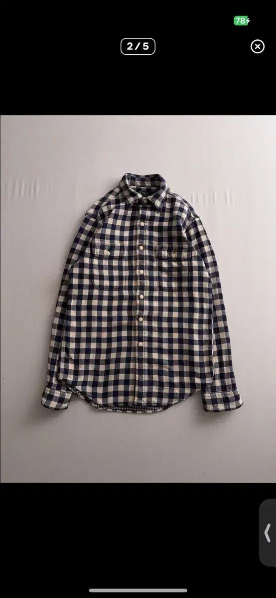 ポロ ラルフローレン ヘビー グレンチェック ツーポケット シャツ