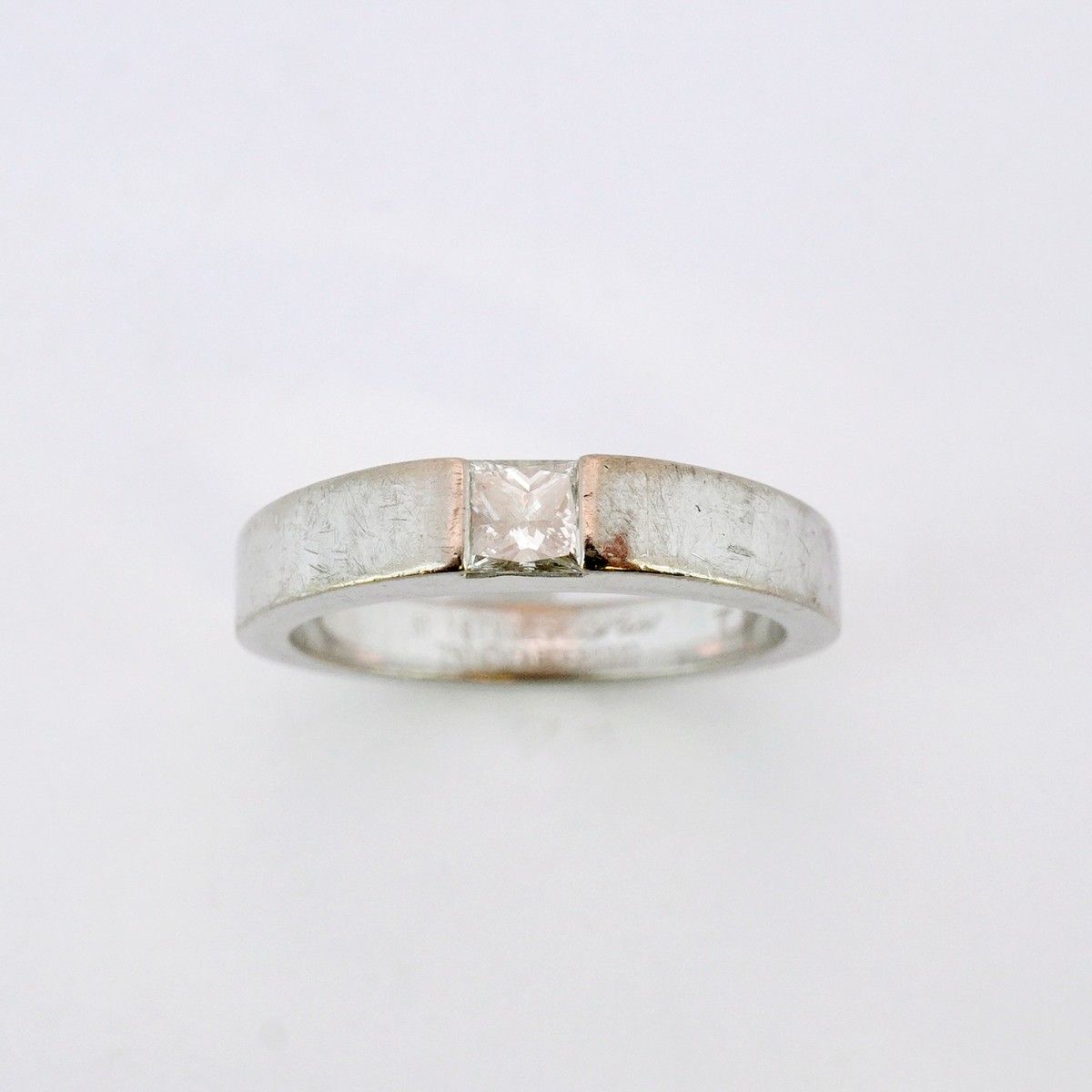 5jmb0672 カルティエ リング タンク 1PD K18WG ホワイトゴールド ダイヤモンド 0.25ct ＃51 レディース