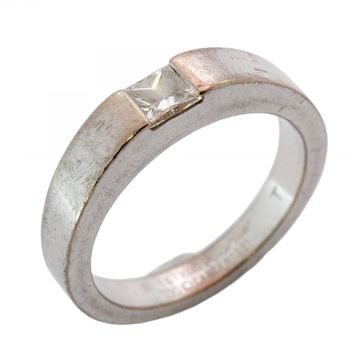 5jmb0672 カルティエ リング タンク 1PD K18WG ホワイトゴールド ダイヤモンド 0.25ct #51 レディース