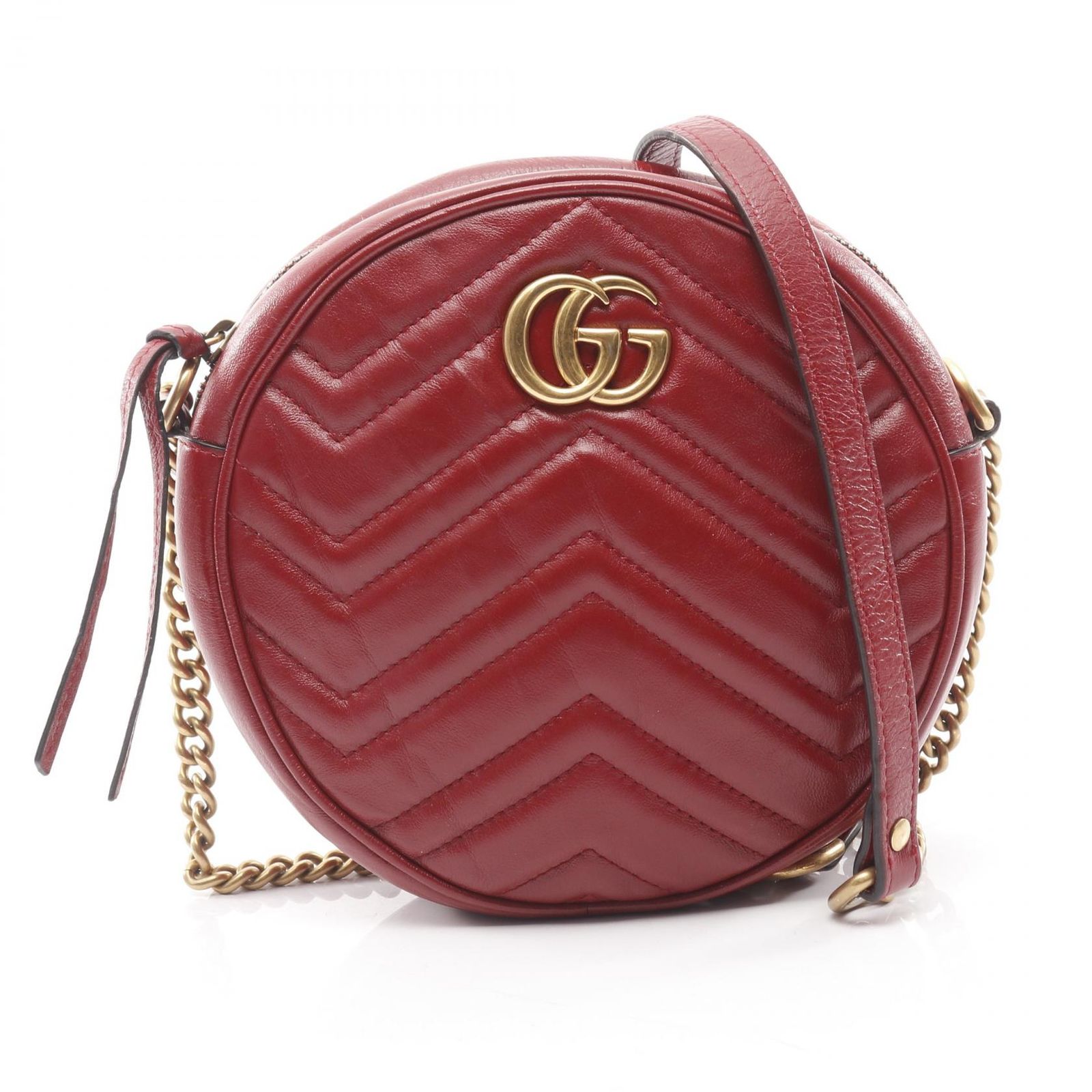GUCCI グッチ GGマーモント ラウンド ミニ ショルダーバッグ