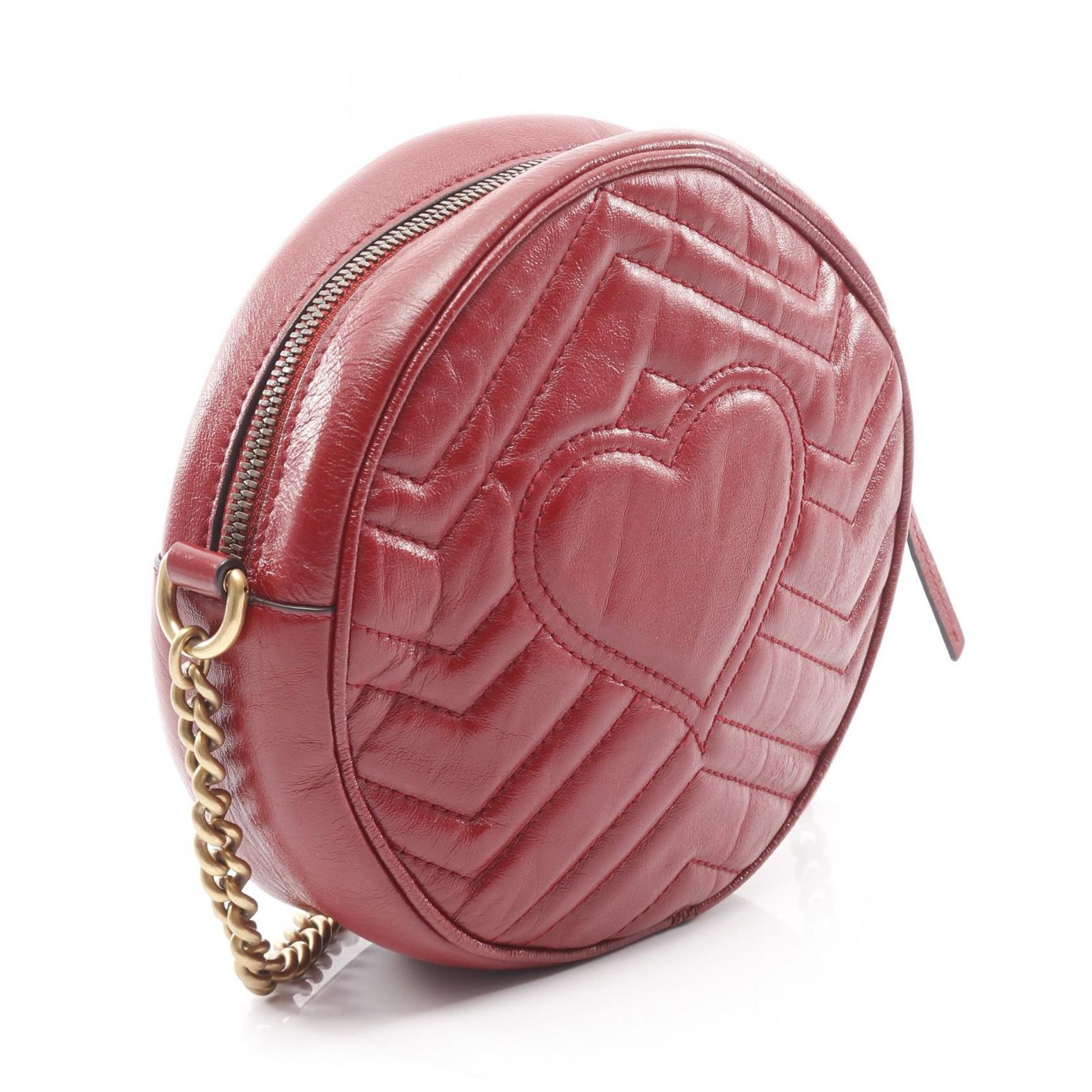 GUCCI グッチ GGマーモント ラウンド ミニ ショルダーバッグ