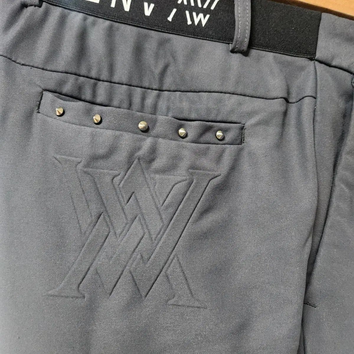 AW GOLF PANTS ゴルフ ズボン スタッズ 装飾 グレー 32