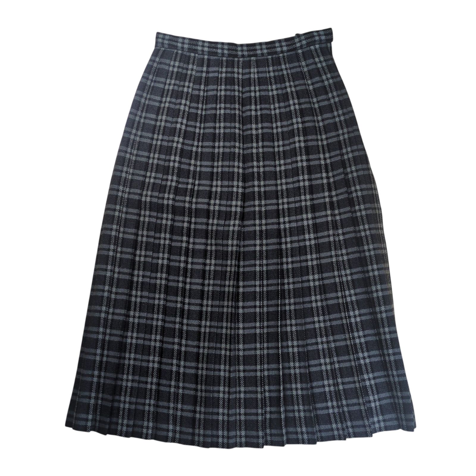 COMME des GARCONS 1980 s Check Pattern Wool Pleats Skirt