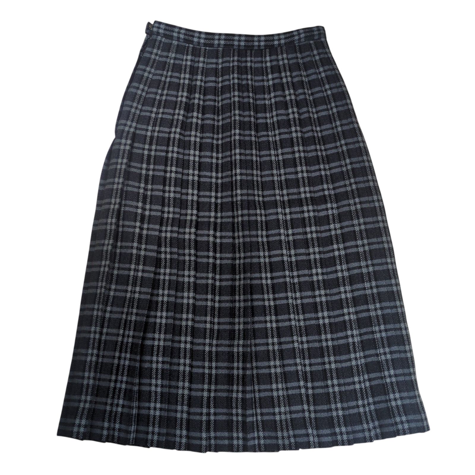 COMME des GARCONS 1980 s Check Pattern Wool Pleats Skirt