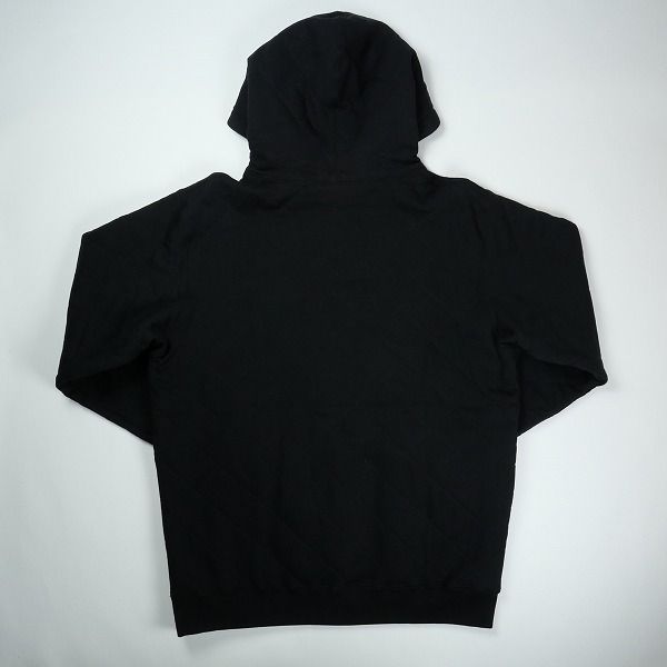 Size L SUPREME シュプリーム 18 AW Quilted Hooded Sweatshirt Black パーカー 黒 品-良い