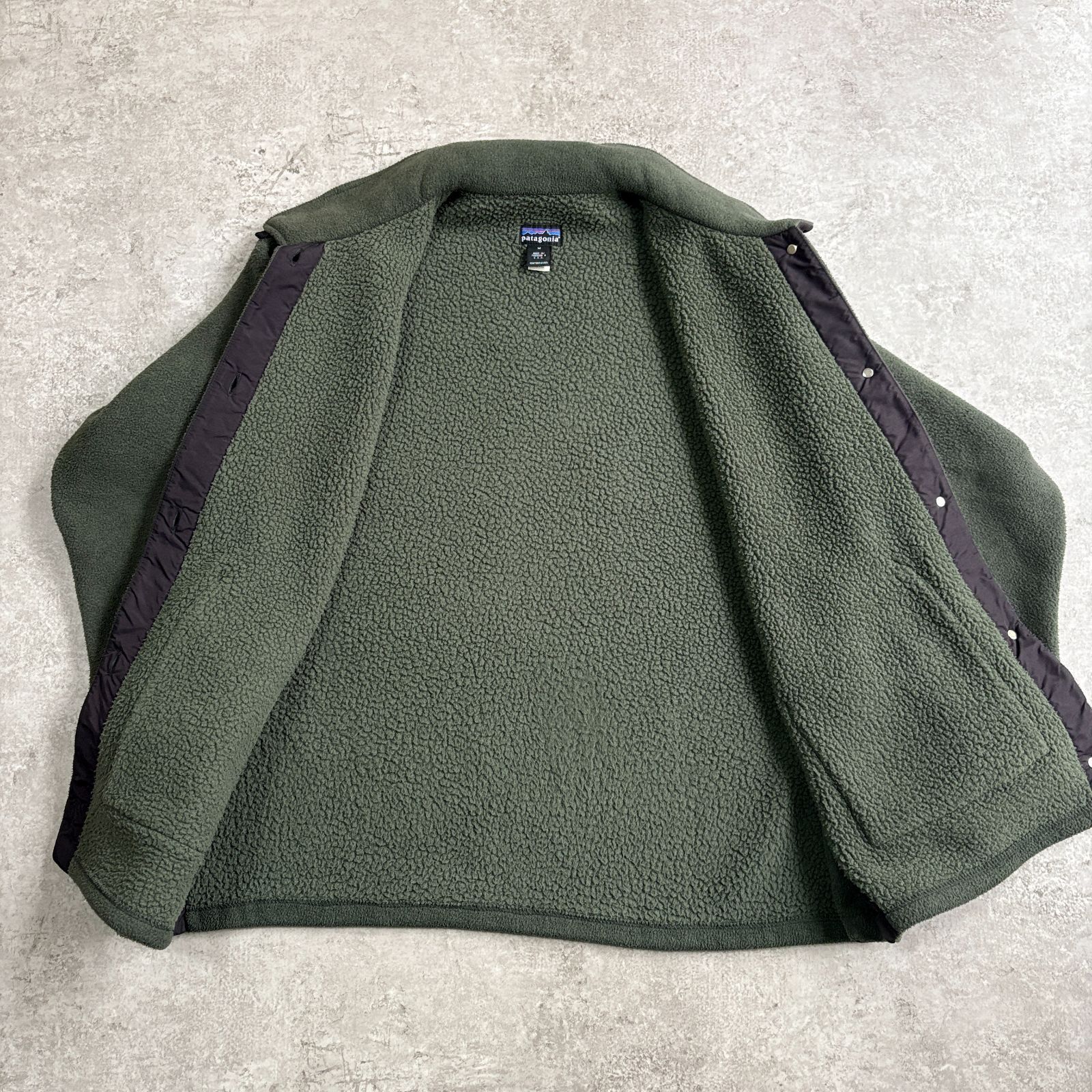 90s 1997年 USA製 patagonia Synchilla Shearling Coat 【 dark green