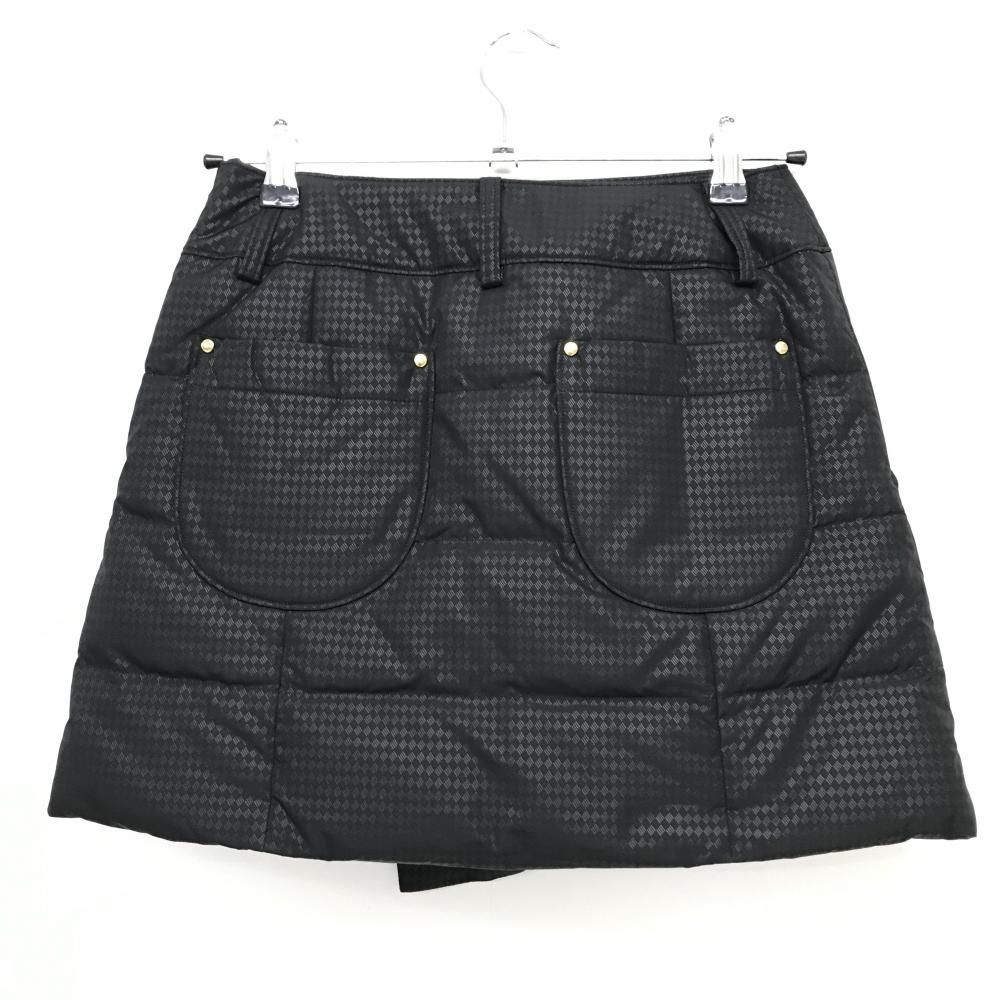 超 キャロウェイ ダウンスカート 黒 ダイヤ柄地模様 ダウン60％ レディース SS ゴルフウェア Callaway