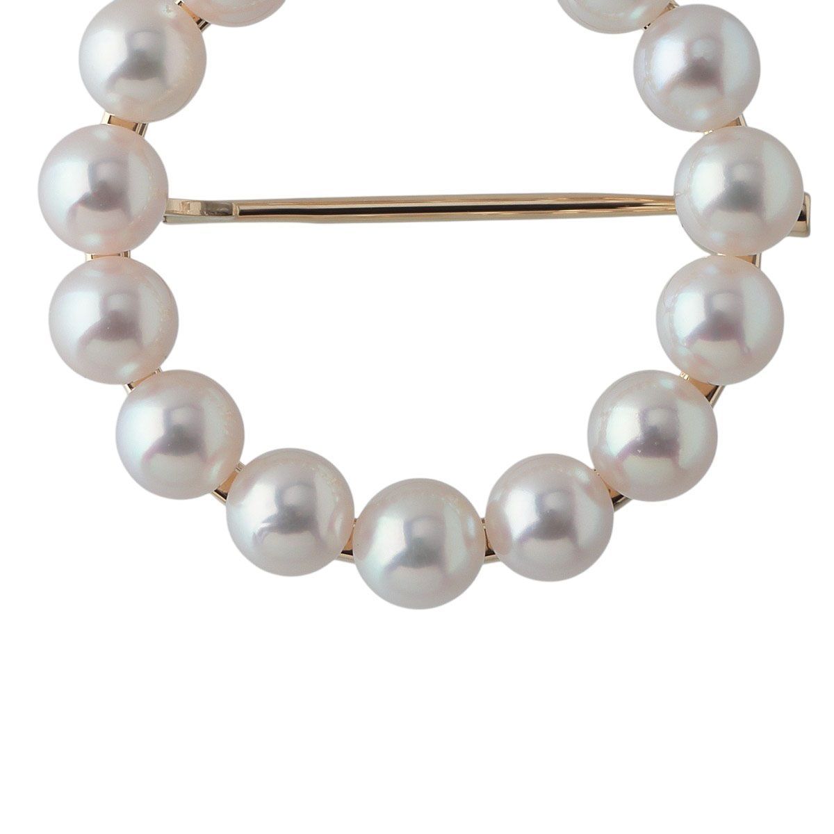 ミキモト アコヤ パール ブローチ サークル K18YG ミキモト アコヤ