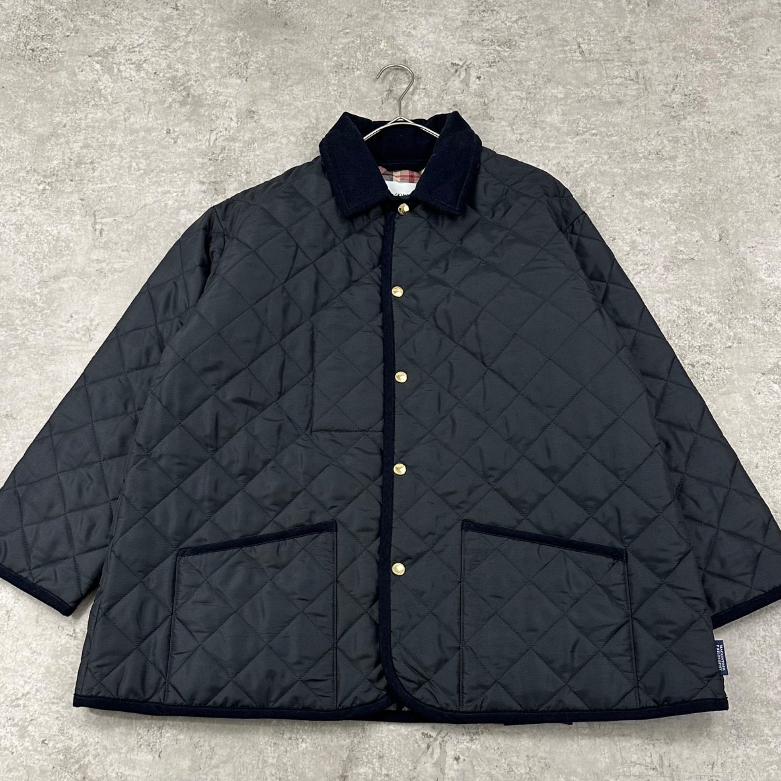マッキントッシュフィロソフィー MACKINTOSH PHILOSOPHY Traditional Weatherwear トラディッショナルウェザー 34 キルティングジャケット ダークネイビー チェック ユニセックス 金ボタン メンズ