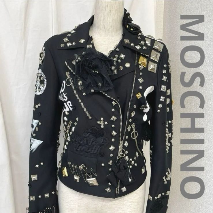 ⭐️新品未使用⭐️MOSCHINO モスキーノ Gジャン ストライプ モスキーノ 2022年春夏コレクション - 動物たちが暮らす、ファンタジー