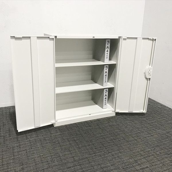 両開き書庫 クウォール RW45 生興 ホワイト