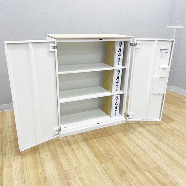 両開き書庫 レクトライン プッシュ式 天板付 オカムラ ネオホワイト