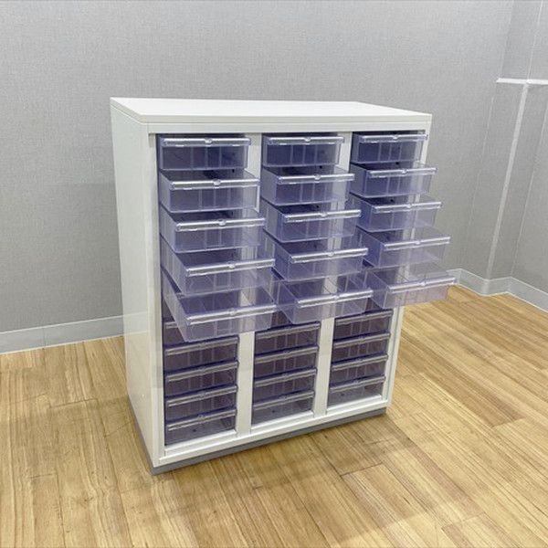 トレイキャビネット A4対応 天板付 ホワイト ファイルキャビネット