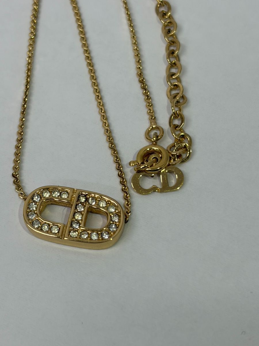 クリスチャンディオール Christian Dior ネックレス ロゴ ラインストーン