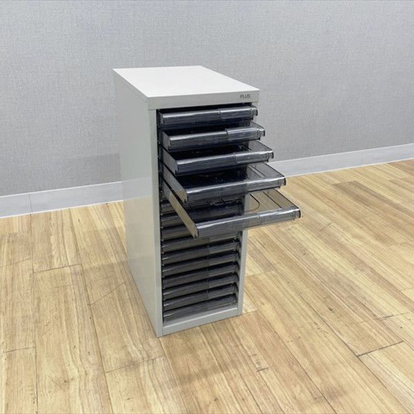 トレイキャビネット クリアーケースキャビネットCN A4対応 プラス エルグレー