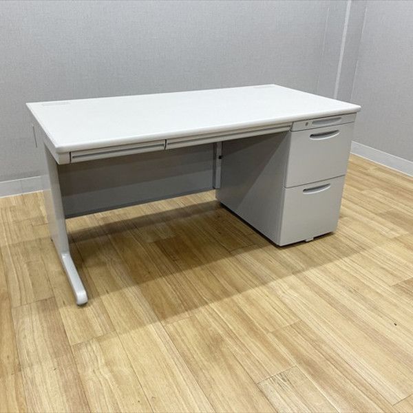 片袖デスク 3段袖 オフィスデスク SD W1400 オカムラ ライトスモーク