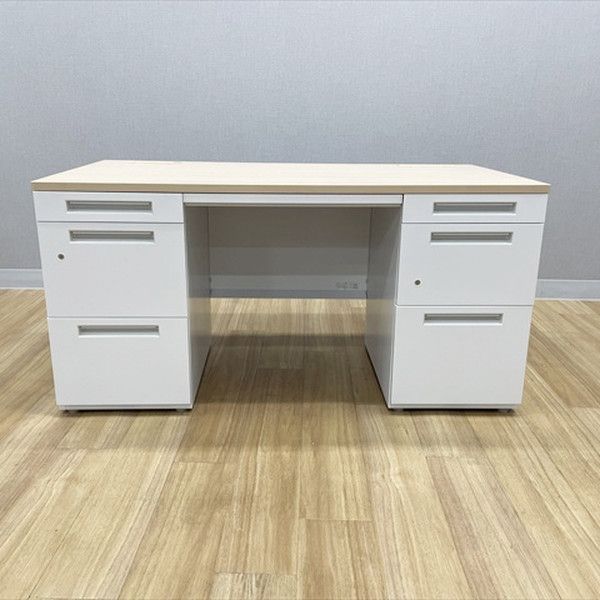 両袖デスク オフィスデスク デュエナ Sタイプ W1400 イナバ ナチュラルウッド MARWIL-DEMENAGEMENTS_CH