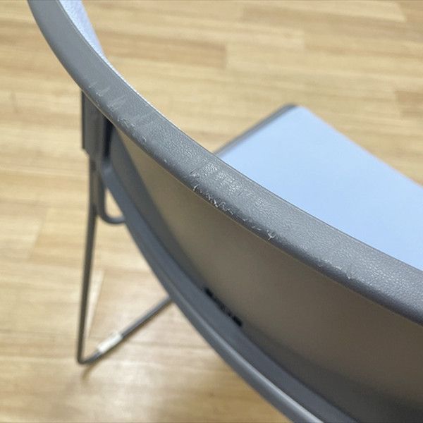  会議椅子 スタッキング 肘無 ナイキ ライトブルー コンパクト収納 オフィスチェア ワークチェア 椅子 チェア