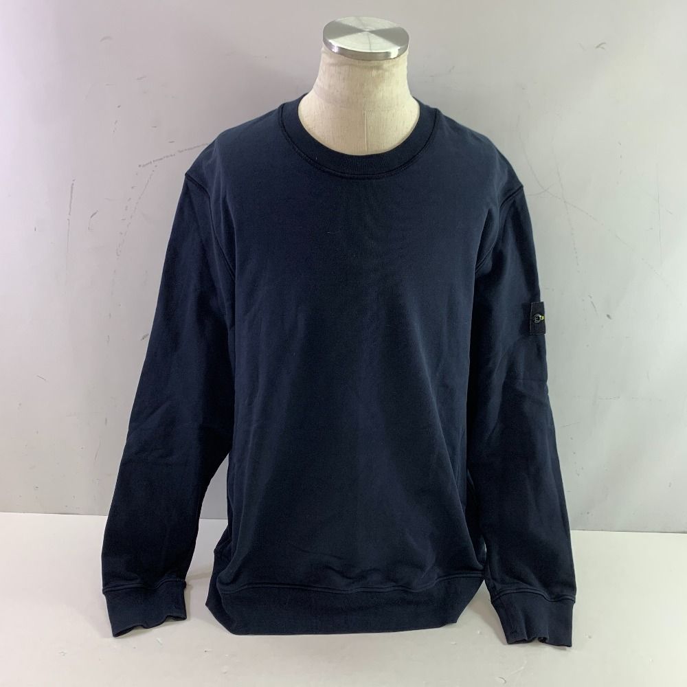 04 w 5215 STONE ISLAND ストーンアイランド スウェットシャツ メンズ トレーナー コットン クルーネック 長袖 ロゴ ネイビー 3 XL
