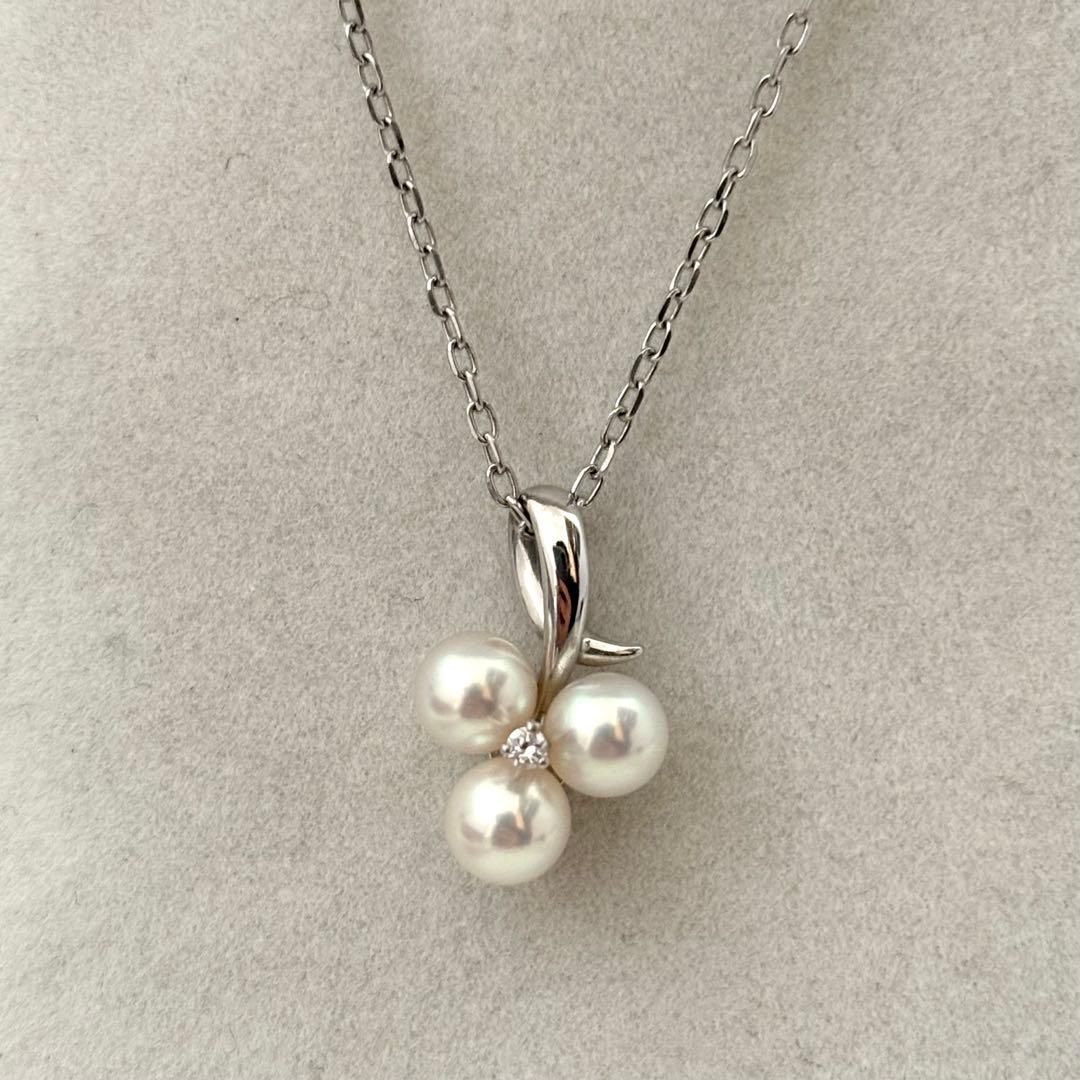 268 ミキモト K18 パール ダイヤモンド ネックレス 全長約40cm