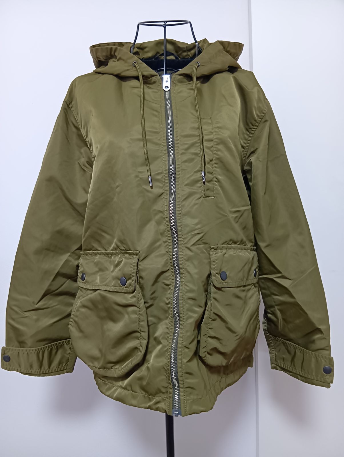 一流ブランド品8 000円 VAN ヴァン グリーンカーキ フィールドパーカー 裏地は英国伝統グリーン×紺のチェック 345