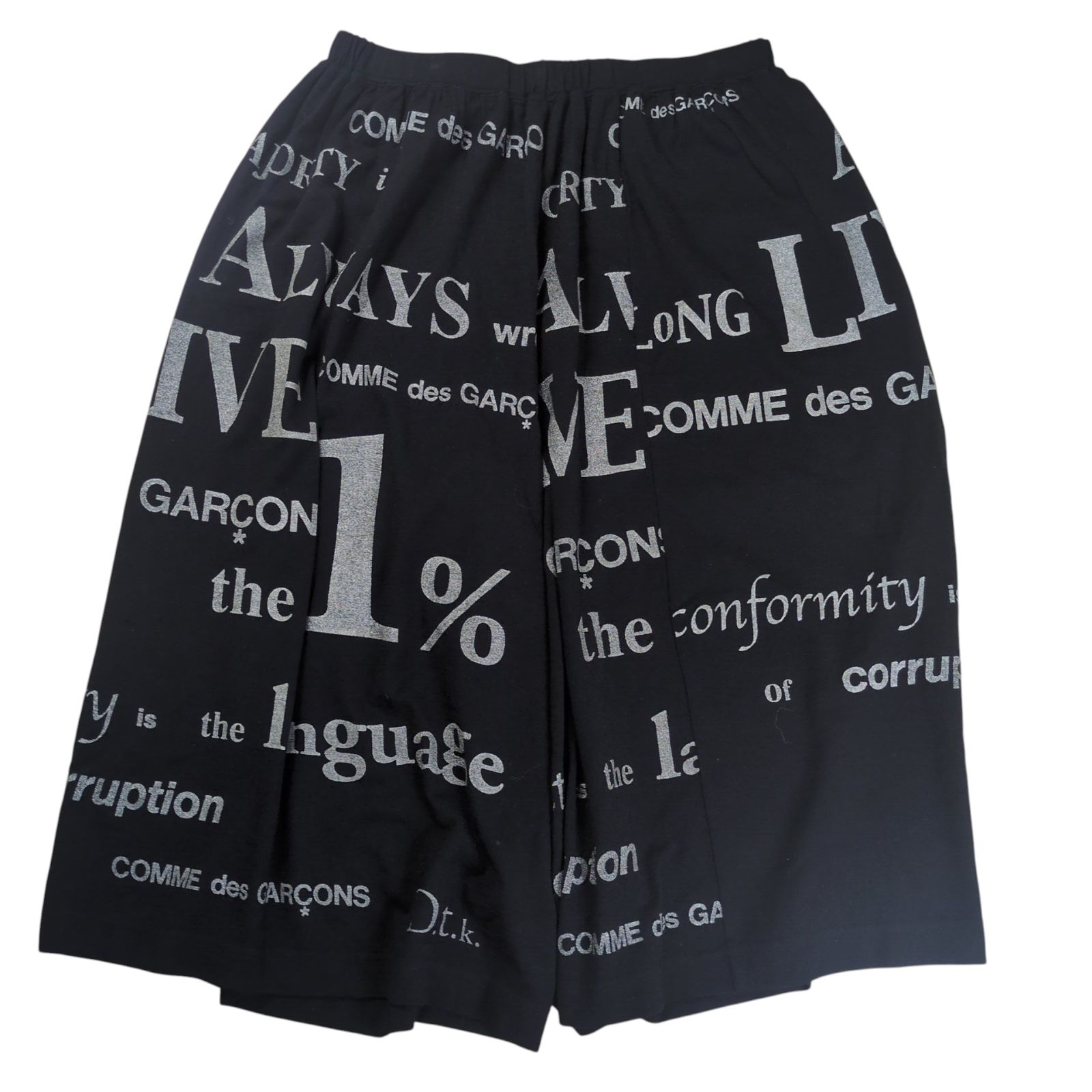 COMME des GARCONS Glitter Message Printed Wide Easy Pants