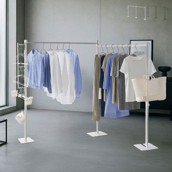 折り畳み室内物干し タワー 2連 室内物干しスタンド おしゃれ 物干しラック 室内干し 部屋干し 折りたたみ ハンガー 物干し竿 1連 2連 洗濯物干し竿 洗濯干し 花粉 フック スリム 収納 サニタリー タワーシリーズ yamazaki