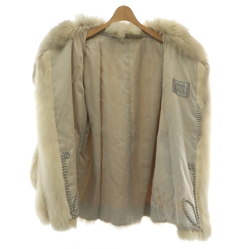 銀サガ ファーコート アウター 毛皮 フォックス ミドル 11 L 白 ホワイト 茶色 ブラウン XZ GY18 GULLKHAN_COM