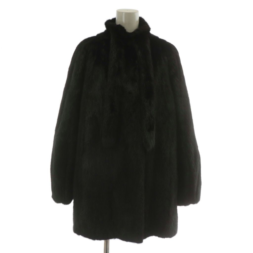 ハドソンズ ベイ カンパニー Hudson s Bay Company ファーコート アウター 毛皮 ミンク ミドル 黒 ブラック |XZ GY18