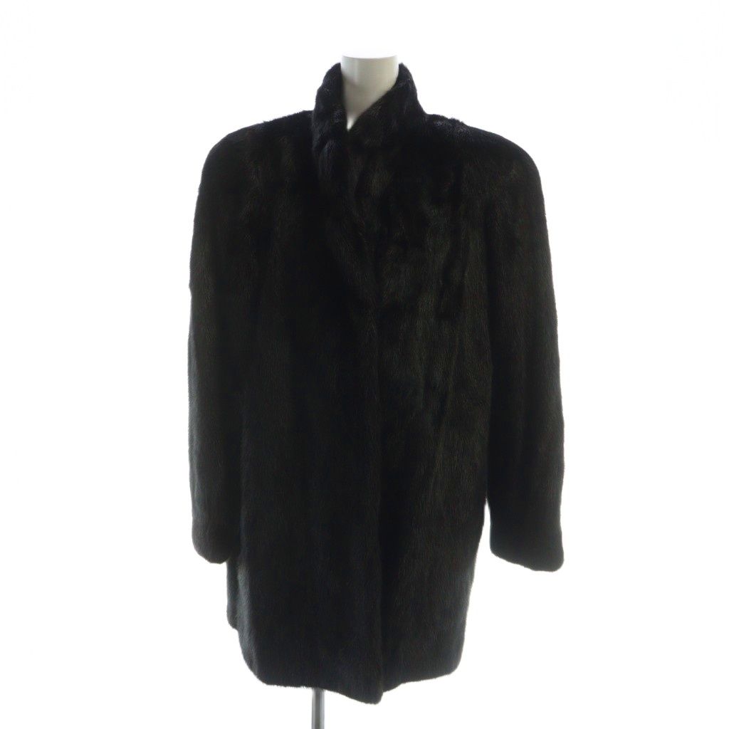 FLASH FUR mon bat ムーンバット 毛皮コート ブラックミンクファー 長袖 ミドル 総裏地 13 LL 黒 ブラック GY18 MQ