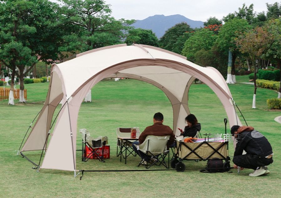 タープテント シェード ドーム型パーティーシェード ドームシェルター 天幕 イベント UVカット 防水軽量 サイドウォール付 収納袋 ホワイト 黑