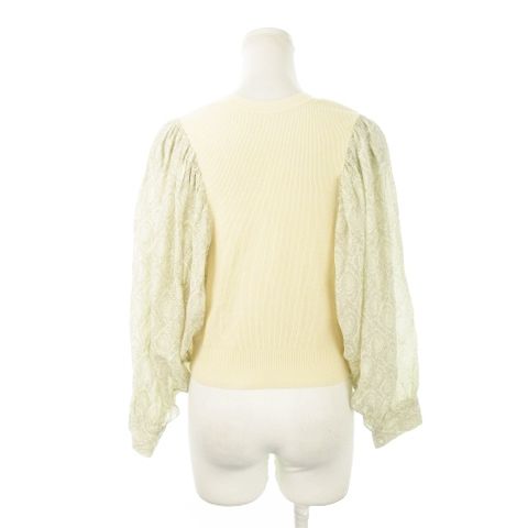 ソレイアード SOULEIADO レーヨンコットン コンビカーディガン クルーネック 長袖 袖コン 切り替え S ベージュ グレー 75-02-24-02101 AH13 GY99