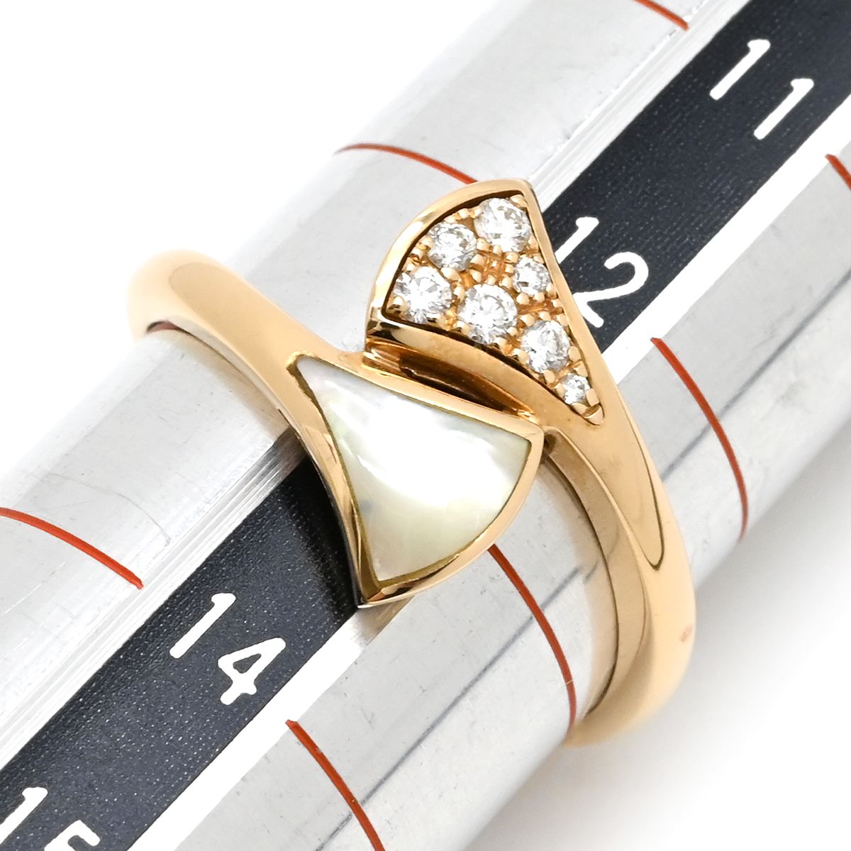 ブルガリ BVLGARI リング 指輪 ディーヴァ ドリーム K18PG ダイヤモンド マザーオブパール ピンクゴールド 53 JP13 750 18金 12.5号 AN858003 353808 箱 FORTGASGNV_COM_BR