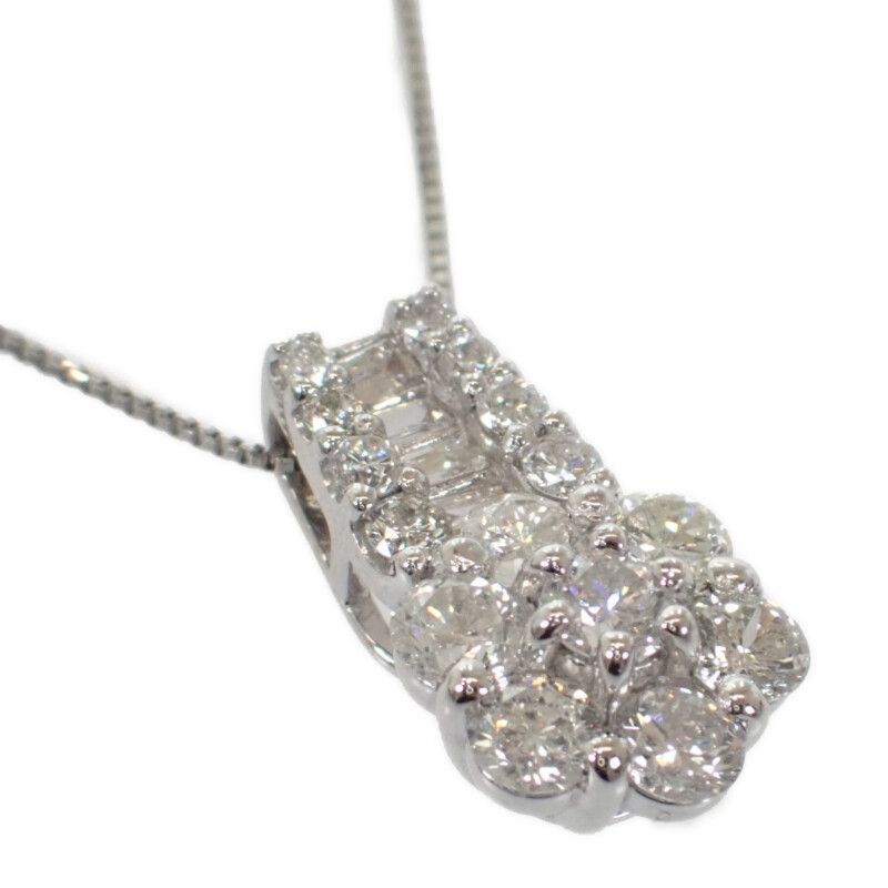 no brand Pt850 900 D デザインジュエリー ネックレス Pt850プラチナ Pt900プラチナ ダイヤモンド レディース ジュエリー