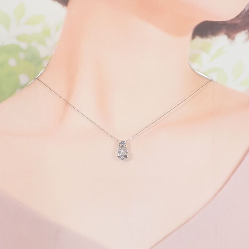 no brand Pt850 900 D デザインジュエリー ネックレス Pt850プラチナ Pt900プラチナ ダイヤモンド レディース ジュエリー FORTGASGNV_COM_BR